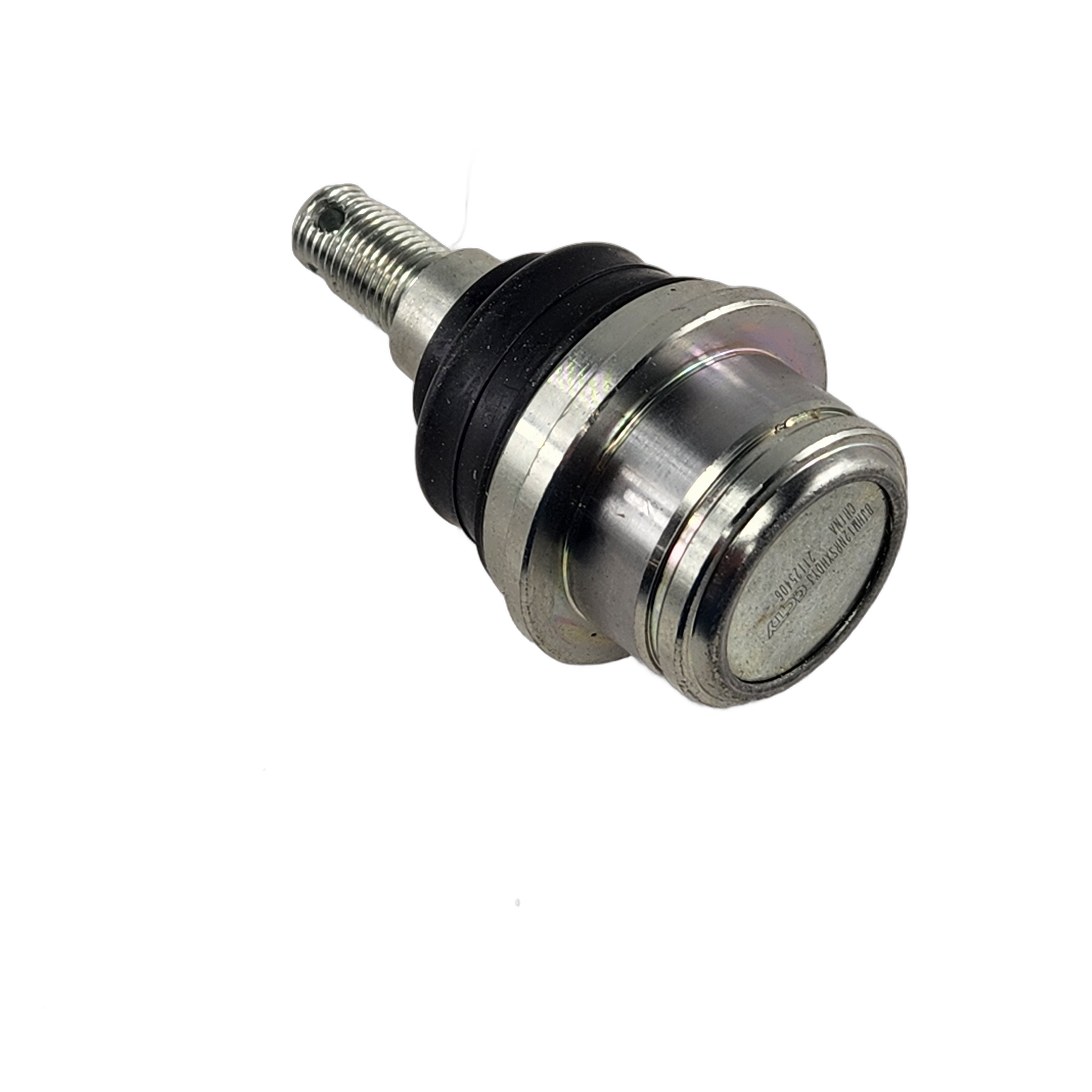 The Front (Upper) Ball Joint by Honda for UTVs features a threaded stud, rubber boot, and cylindrical housing. Compatible with OEM 51375-HL6-A02. Shown isolated on a white background.