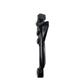 Black metal engine cradle with mounting points, designed for motorcycle frame support.