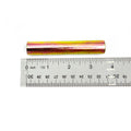 Metallic cylindrical pivot shaft with shiny gold finish, next to a clear ruler for scale.
