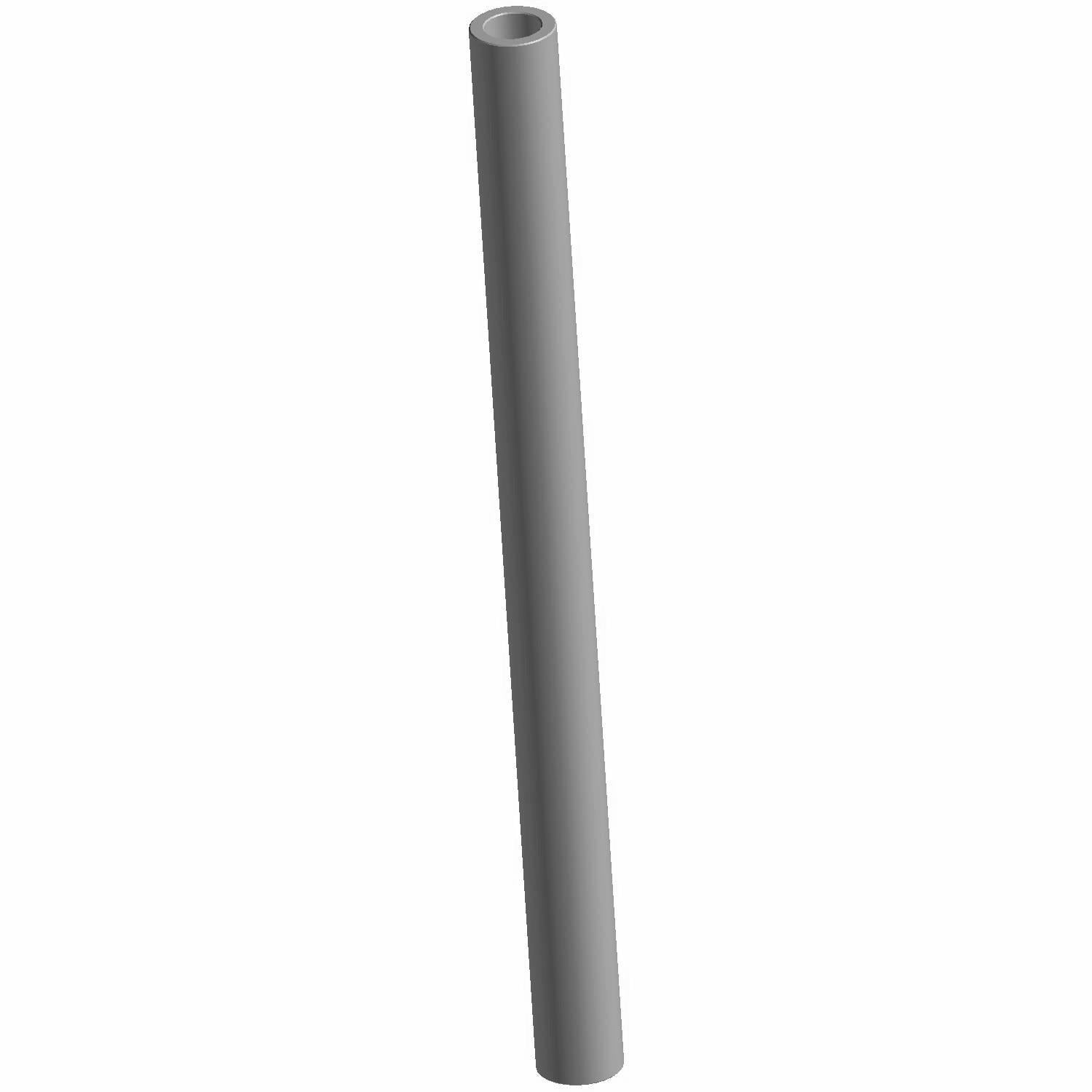 Matte gray cylindrical metal pivot shaft, smooth surface, hollow center tube design.