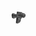 Black adjustable floorboard mount with cylindrical and angled support sections for motorcycle attachment.
