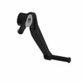 Black metal brake pedal lever with a cylindrical pivot and smooth finish for motorcycles.
