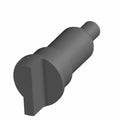 Matte black cylindrical water pump driver shaft with flat tab and stepped end design.
