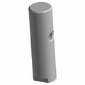 Gray metal cylindrical oil pump shaft with a side hole and flat notch at the base.