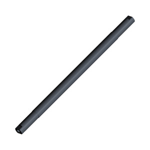 Black metal windshield pivot rod with hollow cylindrical shape and mounting holes at each end.