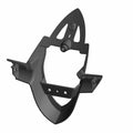 Glossy black angular tail light housing bracket with mounting points and integrated bulb socket slot.