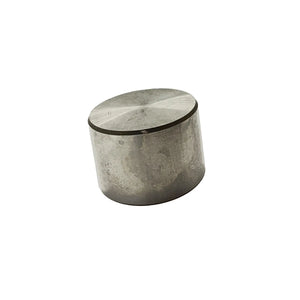 Solid metal valve tappet with a cylindrical shape and smooth surface finish.