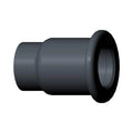 Black cylindrical spool with a flanged lip, made of durable material for motorcycle saddlebag mounting.