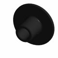 Black cylindrical tank mount with a wide, flat circular base, smooth finish.