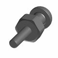 Black metal box plunger latch with hexagonal base and cylindrical pin for Polaris vehicles.