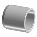 Silver stainless steel cylindrical brake caliper piston with smooth surface and hollow center.