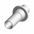 Silver metal oil cooler spigot with flanged base and tapered cylindrical body.