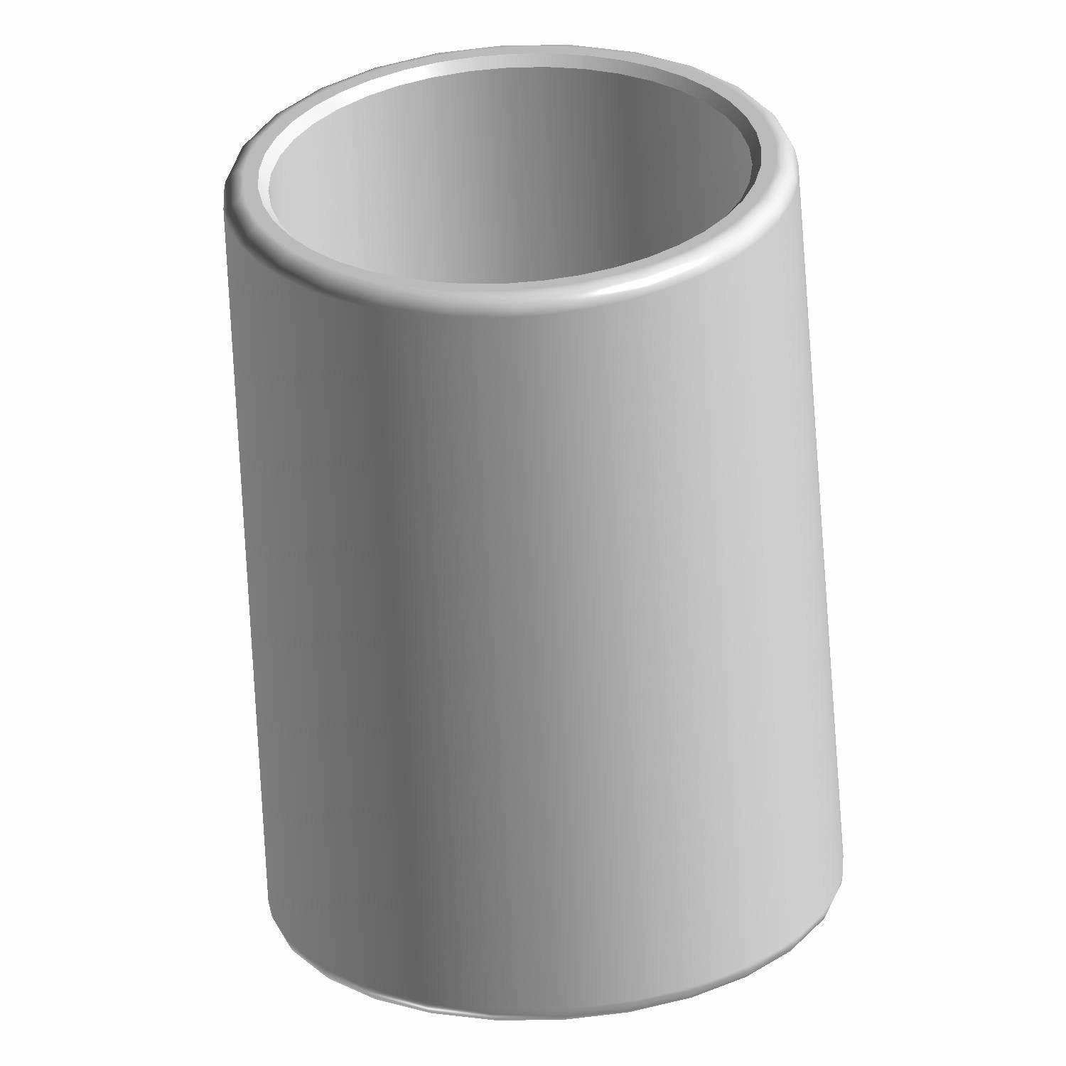 Cylindrical silver metallic roller shift weight with hollow center and smooth surface.