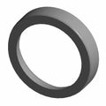 Gray metal cylindrical exhaust valve seat ring with smooth surfaces and uniform thickness.
