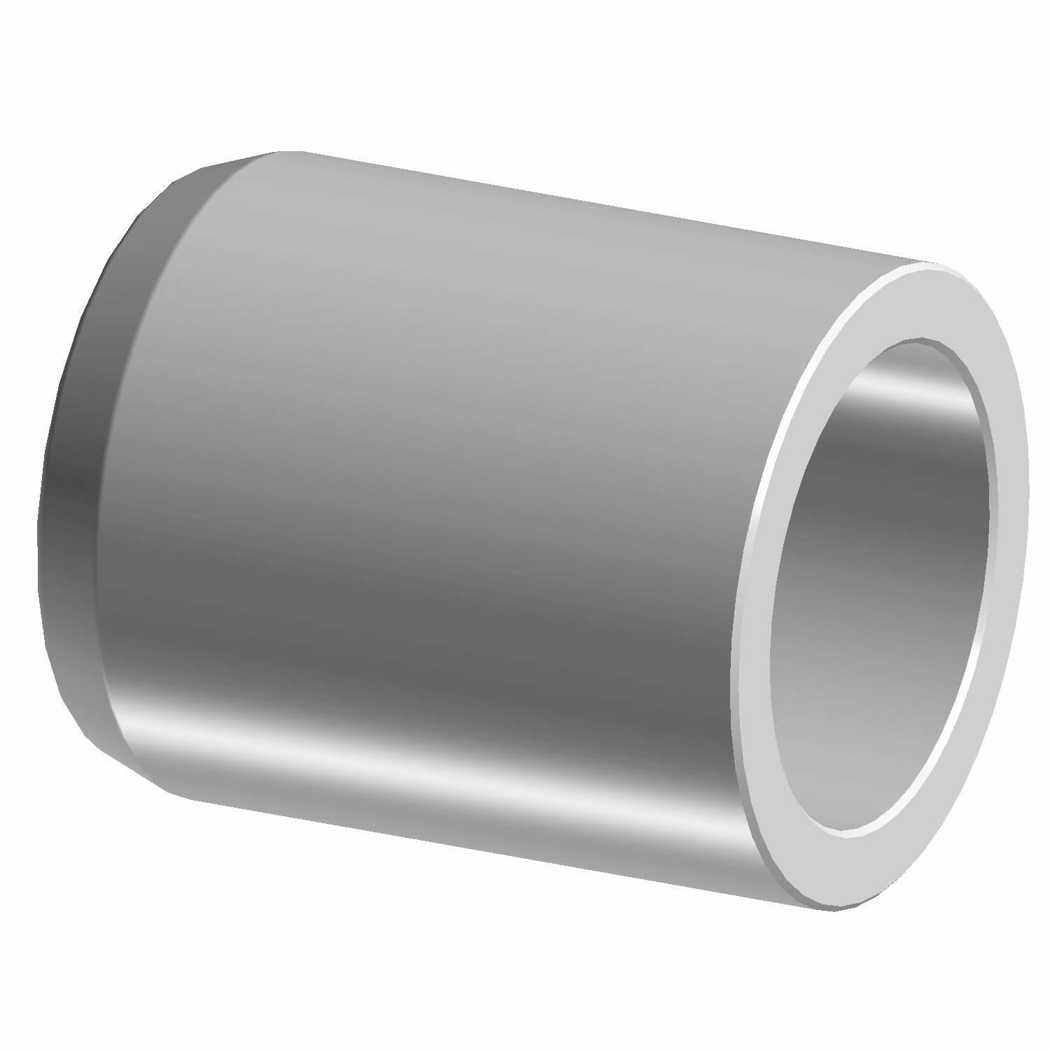 Smooth cylindrical silver brake caliper piston with hollow center and polished finish.