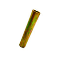 Long cylindrical metal pivot shaft with a yellow-gold iridescent finish and hollow center.