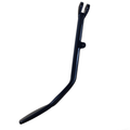 The Kickstand Flat Black by Polaris is a curved metal bicycle kickstand with a mounting bracket, shown against a white background. Its OEM-style design makes it perfect for those seeking Indian motorcycle-compatible parts.