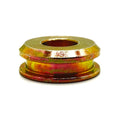 Yellow-gold metal Pivot Cap M12 with round shape and central hole, polished finish.