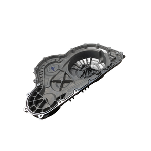 The Primary Cover, Black [Cover Only] by Polaris is an OEM Victory motorcycle part with multiple edge bolts, internal supports, and a round section for gears—an essential Victory Polaris transmission case component.