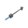 Black metal stabilizer bar linkage with rubber bushings and blue-threaded end.
