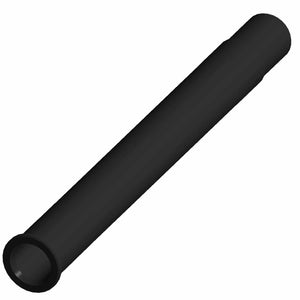 A black cylindrical Steering Stem by Polaris, designed for Indian motorcycles, featuring a slightly wider opening on one end and shown angled on a white background.