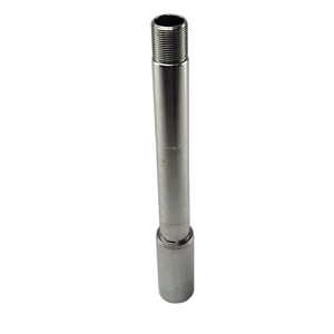 The Axle-Front by Polaris is a metal cylindrical rod with threading on one end and a wider, smooth base, typically used in OEM Indian motorcycle models. Isolated on a white background.