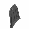 Gloss black, contoured primary cover with angular ridges and mounting holes.