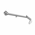 Black metal motorcycle kickstand with a curved footplate and mounting holes.