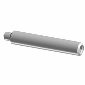 The Stud-M8X1.25X45 by Polaris is a cylindrical metal tool with hexagonal ends, perfect for working with OEM Indian Polaris parts or other Indian motorcycle parts; shown on a white background.