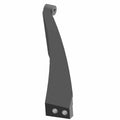 Black metal manifold bracket with an angled, tapered design and two mounting holes at the base.