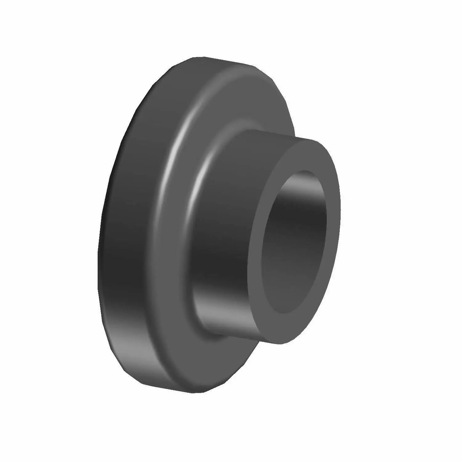 The Limiter-Compression Retainer by Polaris is a black cylindrical OEM part for Indian motorcycles, featuring a wide base and a narrower, hollow extension for secure assembly fit.