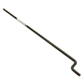 Black metal tailgate support rod with a hooked end and a slim straight shaft.