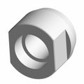 Silver machined hex nut with smooth cylindrical body and M12 x 1.75 threading detail.