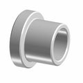 Silver metal wheel hub spacer with flange and hollow cylindrical center.