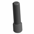 Black metal footpeg pivot bolt with threaded base and smooth cylindrical shaft.