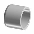 Smooth cylindrical metal brake caliper piston with hollow center and silver finish.