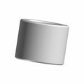 Silver cylindrical metal windshield spacer with smooth finish and slightly rounded edges.