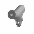 Matte black anodized aluminum handlebar riser with cylindrical clamp and mounting hole.