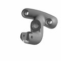 Matte black left-hand forward foot peg mount with three mounting holes and sturdy metal construction.