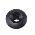 A black, round, threaded metal Cap-Windscreen Rie by Polaris with a central hole, commonly used as an OEM part for Indian Polaris motorcycles, photographed on a white background.
