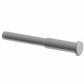 Matte gray metal pivot pin shoulder with stepped cylindrical shape and flat round head.