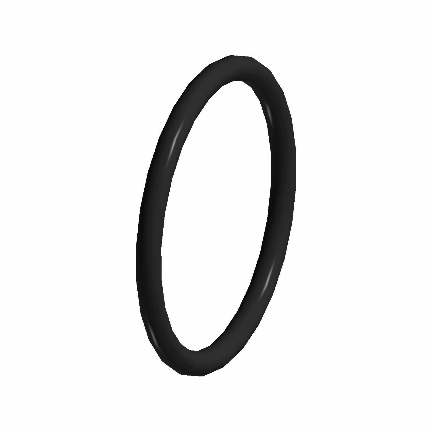 Black circular Viton O-ring gasket with smooth surface and uniform thickness.