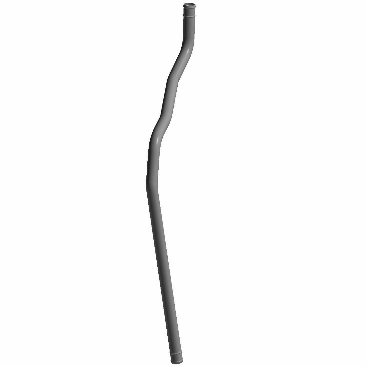 Black curved front coolant tube with smooth surface for Polaris off-road vehicles.