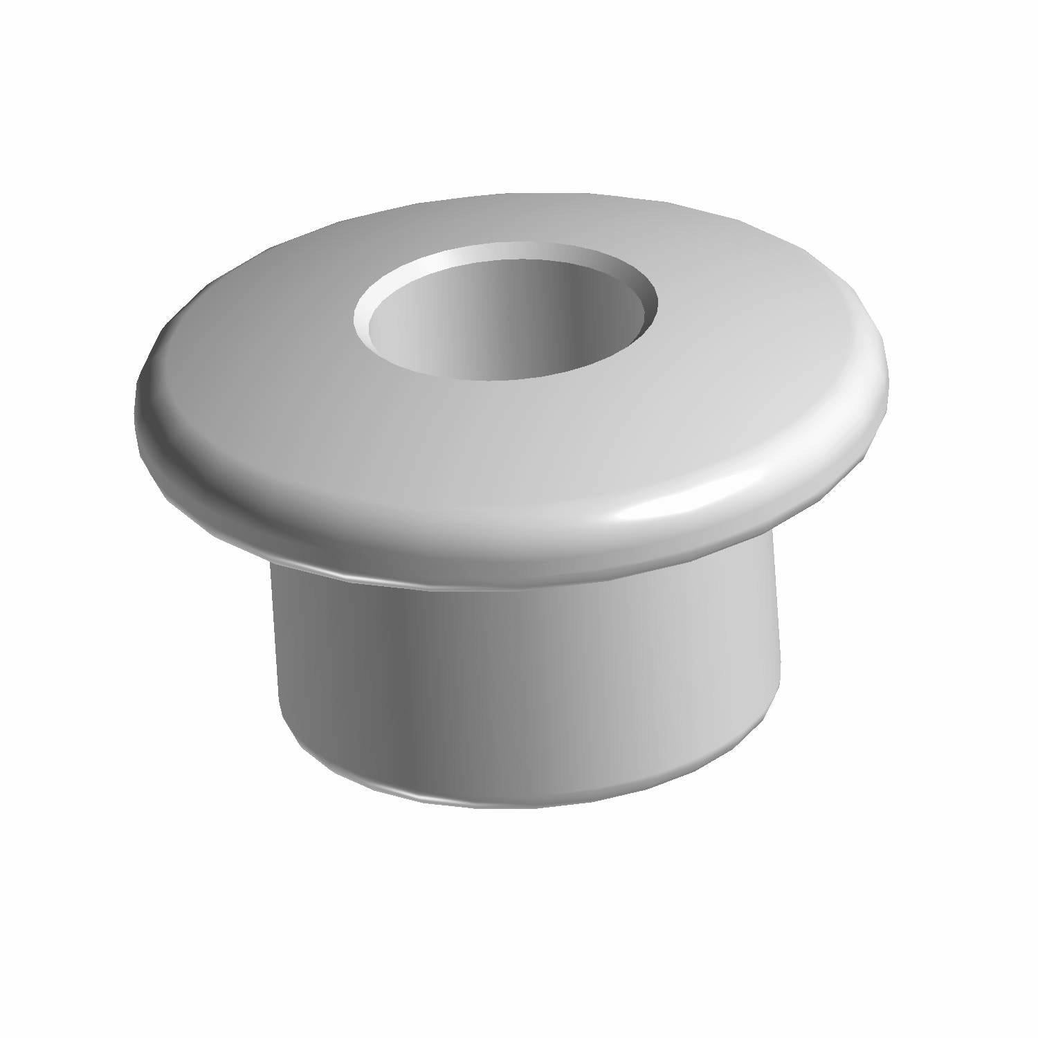 Black round plastic windshield spool with central hole and flanged top edge.