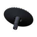 Black heavy-duty circular sheave with central splined shaft and evenly spaced raised grips along the rim.