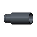 Black cylindrical rubber O-ring clutch outer post with stepped design and hollow center.