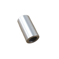 A smooth, metallic, cylindrical Handlebar Isolator Bushing by Polaris with a hollow center is positioned at an angle on a plain white background.