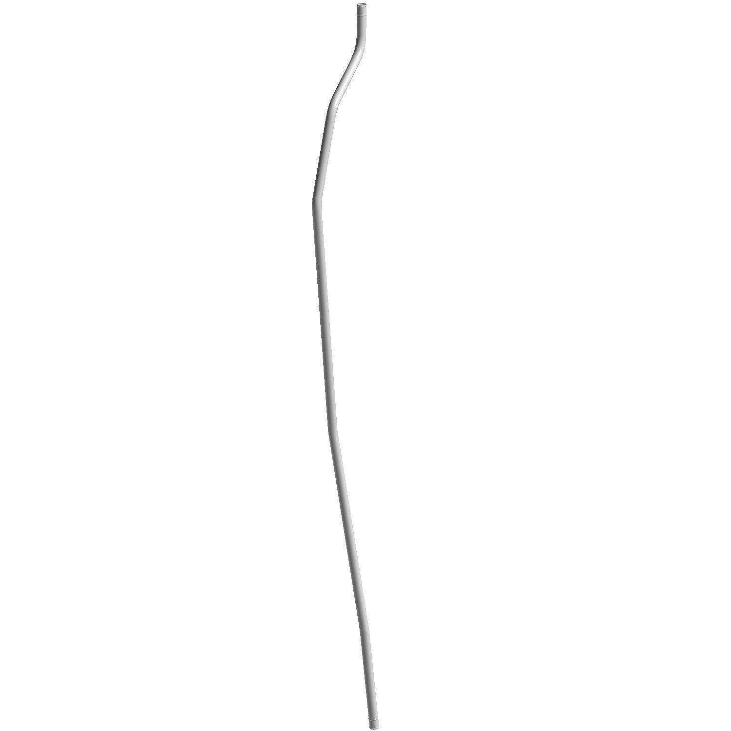 Long slender silver metal coolant tube with slight bends for vehicle fitment.