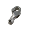 Silver metal motorcycle shift pedal lever with splined circular mount and angled arm hole.