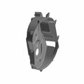 Gray inner clutch cover made of molded plastic with mounting tabs and circular cutout.
